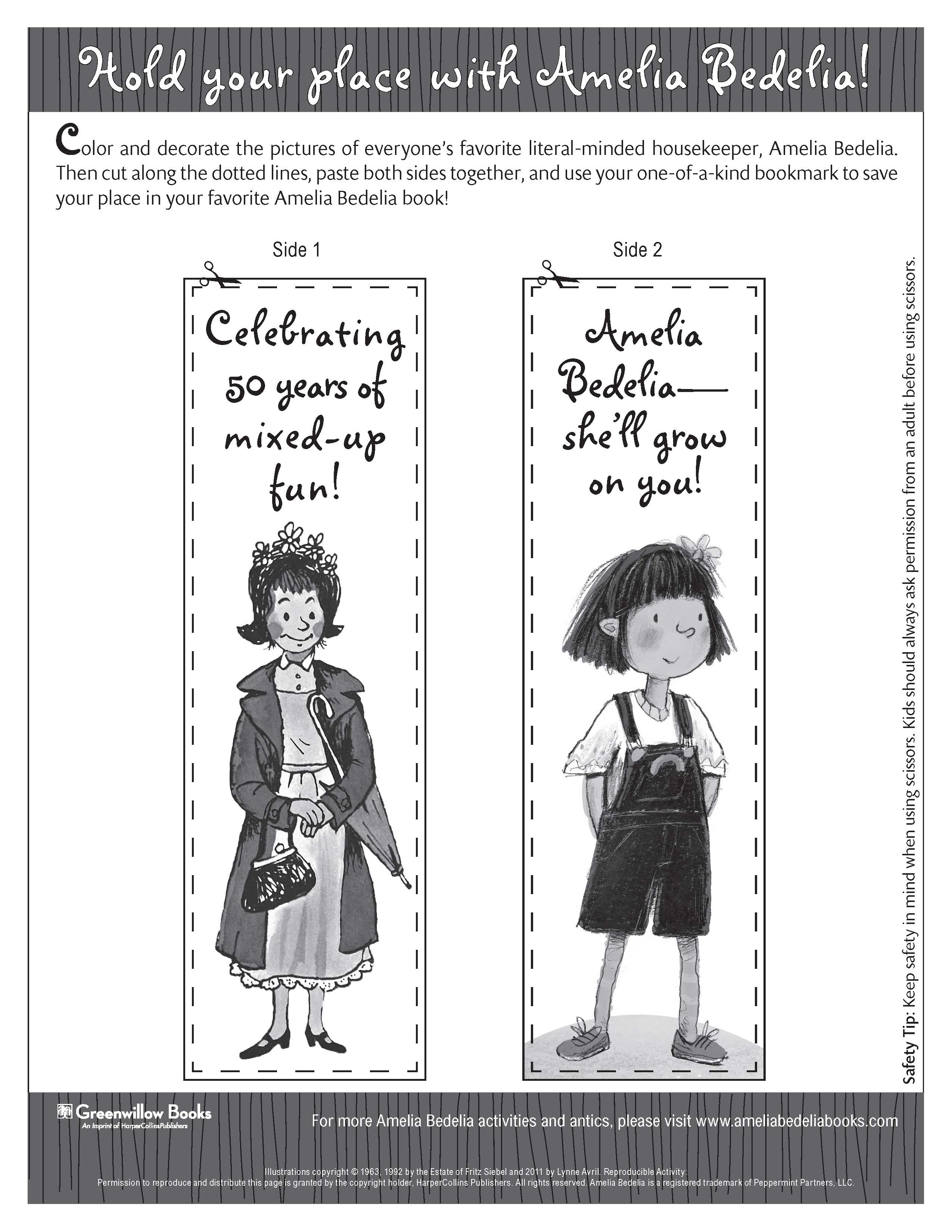 Make Your Own Amelia Bedelia Bookmark